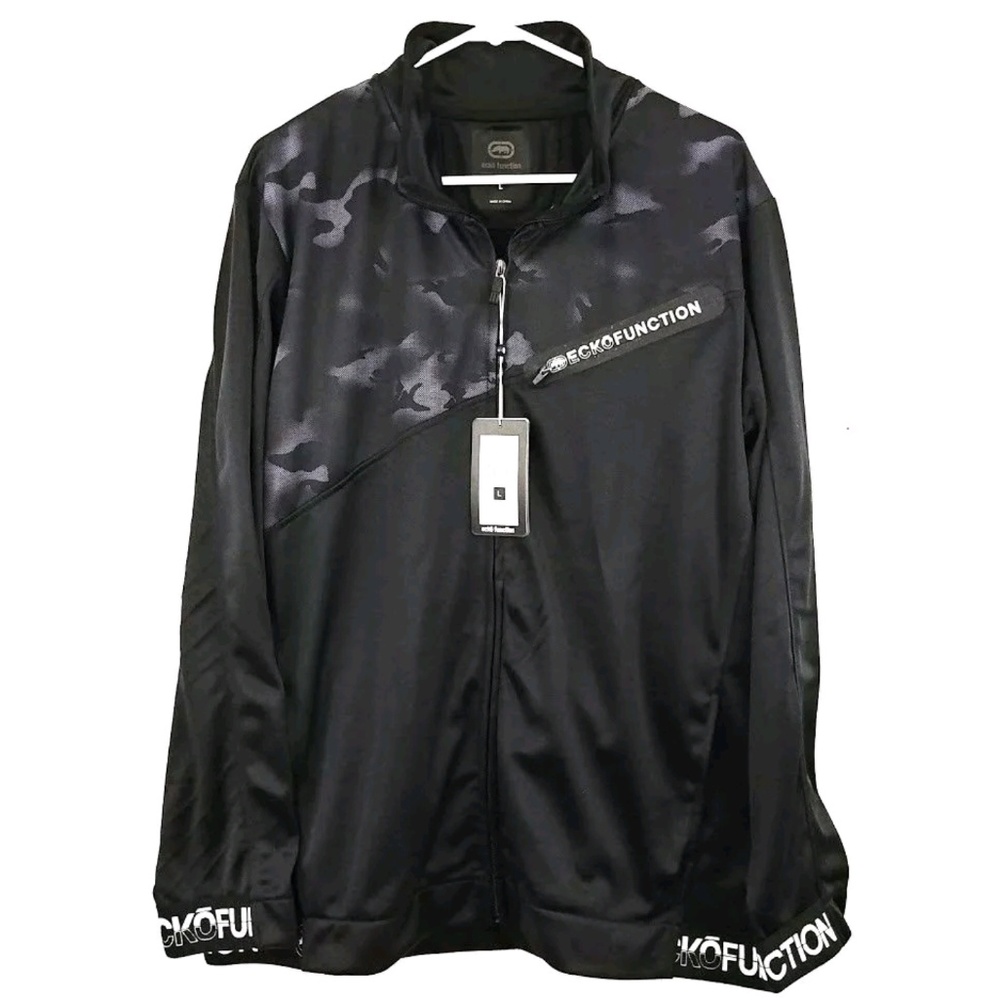Marc Ecko Jacket Black Long Sleeve Camo Zipper